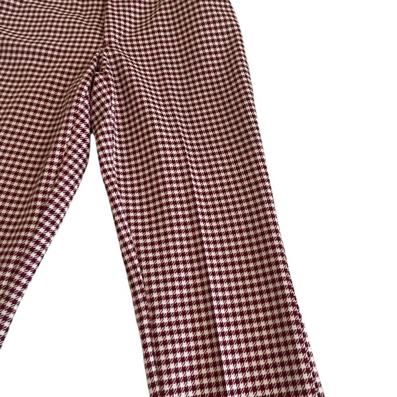 New Vintage Farah Houndstooth Print Red and White Plaid Pants 32/30 - Picture 4 of 9